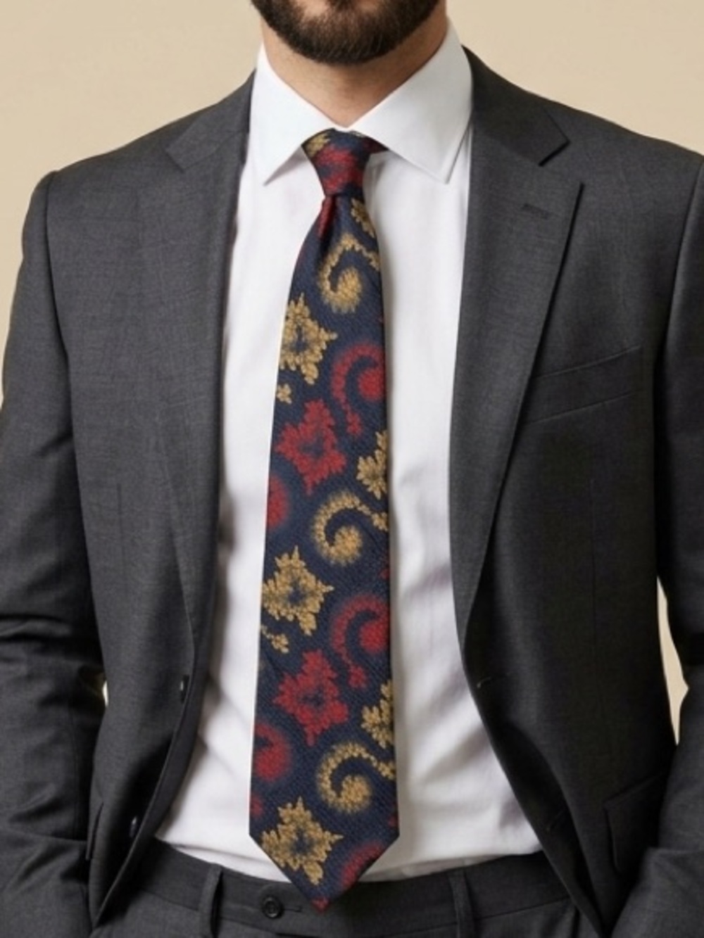 Navy Patterned Tie